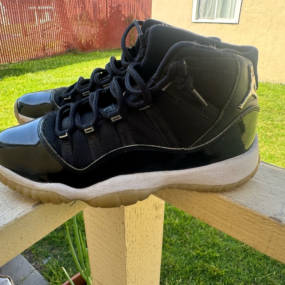 Nike Black Patent Leather High-Top Sneakers with White Midsole